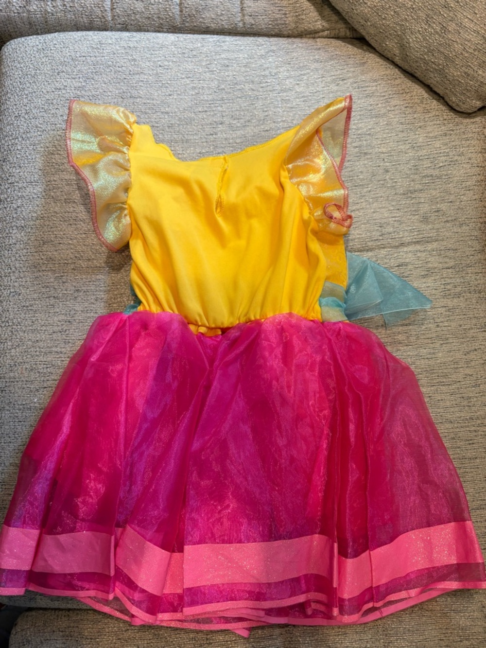 Disney Yellow and Hot Pink Princess Dress with Blue Accent - Picture 2 of 4